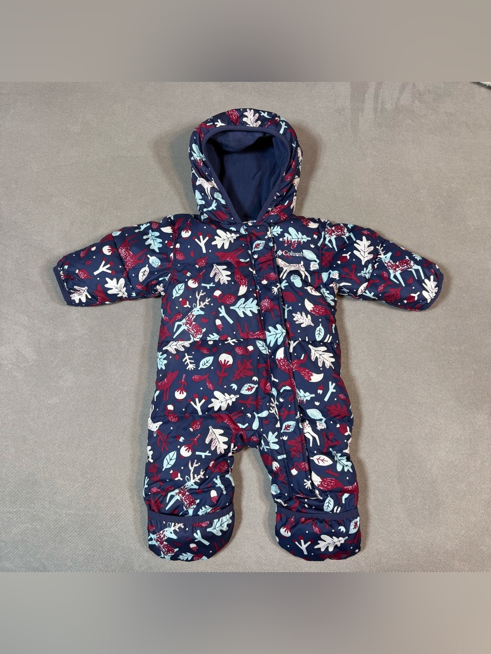 Columbia Winter Snuggly Bunny Bunting Duck Down Hooded Snowsuit 3-6 Months